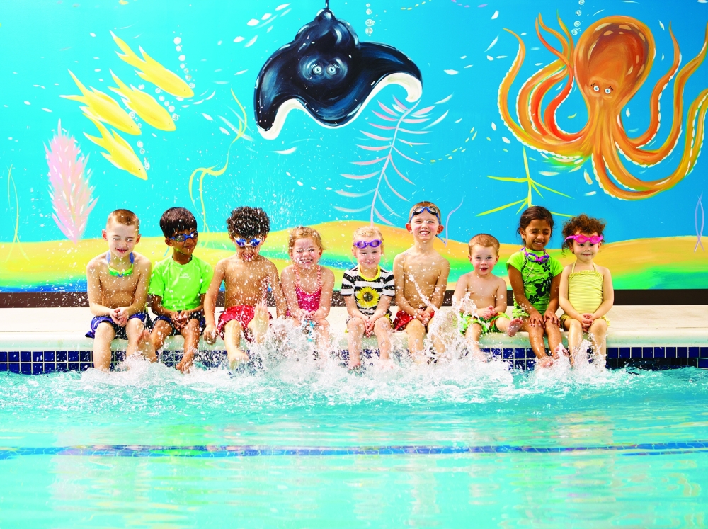 The swim school offers indoor swim classes and programs for children 4 months and older. (Courtesy Goldfish Swim School)