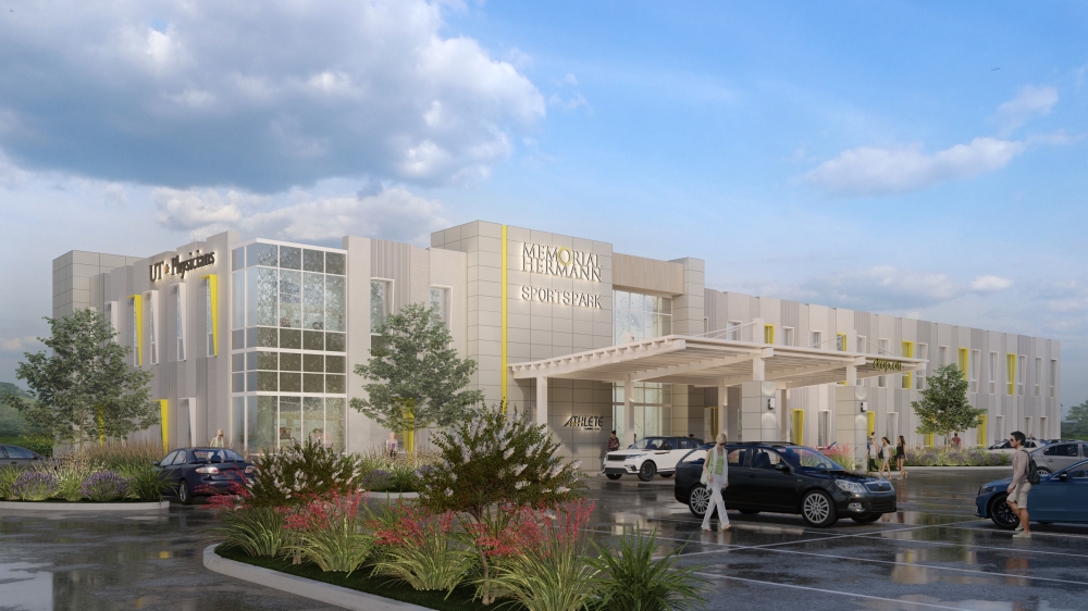 The main purpose of the new complex is to provide space for athletes to be able to focus on things such as strength training and conditioning while also having on-site orthopedic surgeons to help with sustained injuries. (Rendering courtesy Memorial Hermann Southeast and Pearland hospitals)