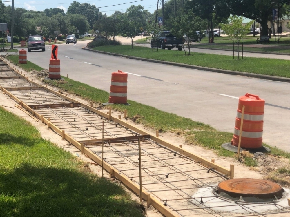 The Texas Department of Transportation's sidewalk project in Friendswood is in progress. (Courtesy city of Friendswood)