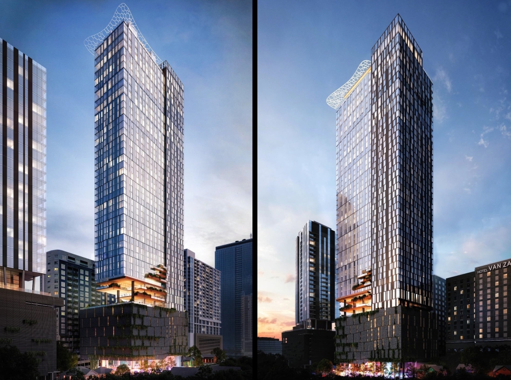 The 49-story tower would include some retail space, several floors of parking and more than 600 residential units. (Courtesy city of Austin)