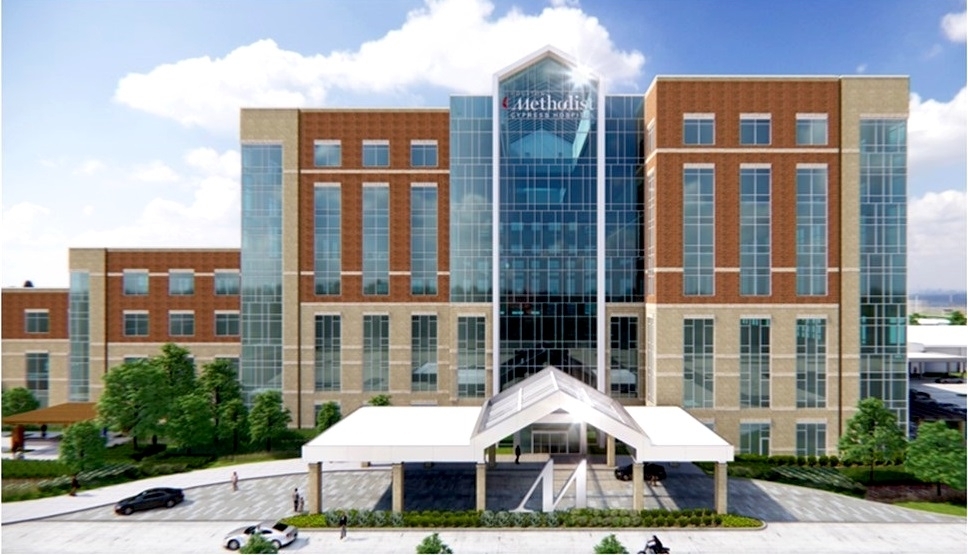 The 400-bed hospital will be modeled after the comprehensive Houston Methodist West and Houston Methodist The Woodlands facilities. (Rendering courtesy Houston Methodist)