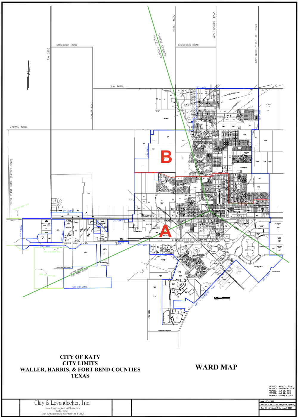 Katy's Ward A and Ward B are just outside of the 10% margin it should be in to comply with the 'one person, one vote' rule established by the Federal government. (Courtesy City of Katy website)