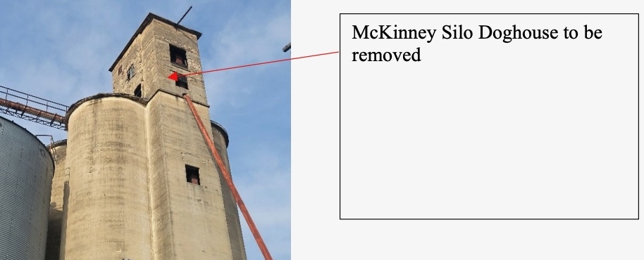 This image shows the McKinney silo doghouse that will be removed. (Courtesy city of McKinney)