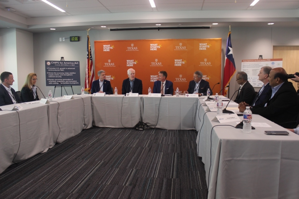 Congressmen, industry members and education officials gathered in April to discuss the semiconductor industry in Central Texas. (Ben Thompson/Community Impact Newspaper)