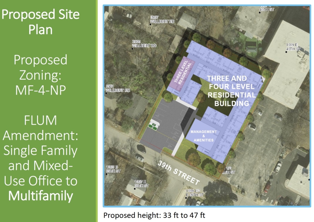 The project is envisioned as a three- to four-story complex just off I-35. (Courtesy City of Austin)