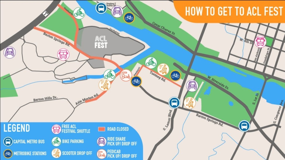 There are several ways to get to Austin City Limits. (Courtesy City of Ausitn)