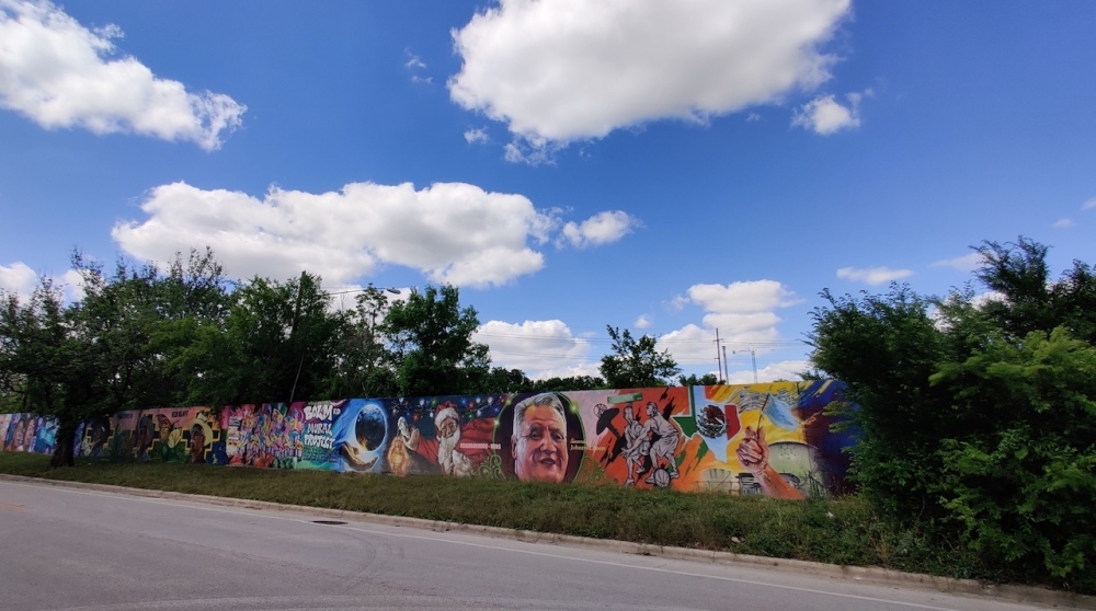 The Bolm Road site features a community mural that City Council pushed to preserve last year. (Ben Thompson/Community Impact)