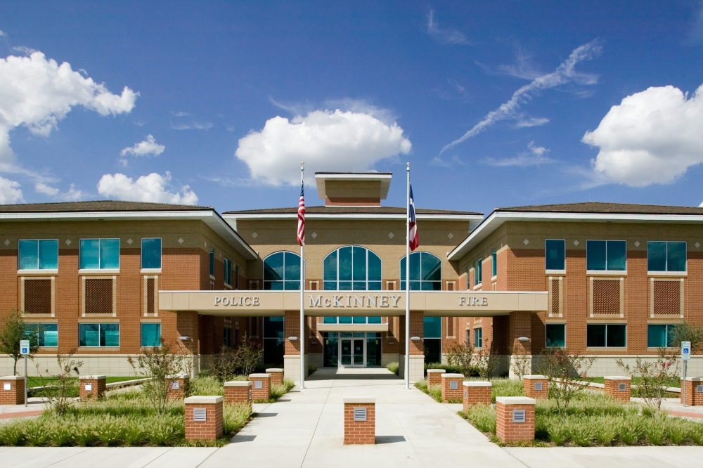 The McKinney Public Safety Building houses the police and fire department administration. (Courtesy Pogue Construction)