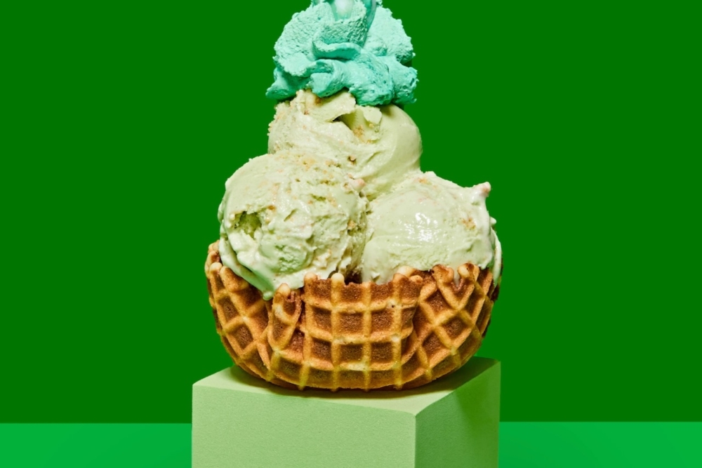Guests at the new ice cream shops can try peach green crunch flavor. (Courtesy Lick Honest Ice Cream/Annie Ray)