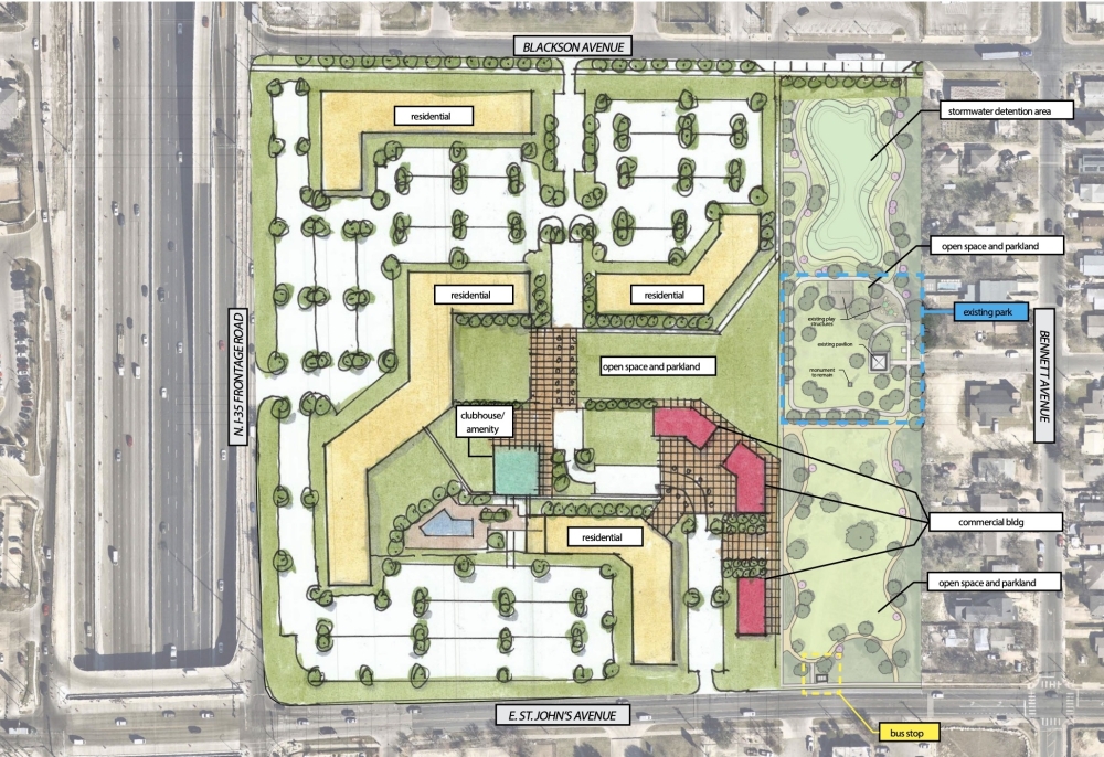 Greystar and Austin's housing authority are planning to bring more than 500 housing units and other community benefits to the St. John Site off I-35. (Courtesy city of Austin)