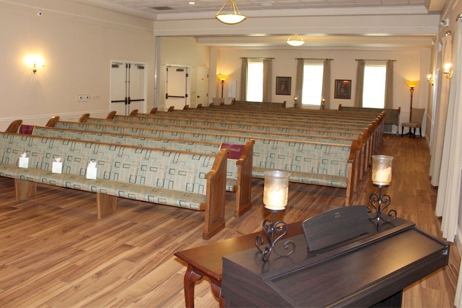 Brookside Funeral Home will continue to offer a more traditional chapel equipped with pew seating. (Courtesy Brookside Funeral Home)