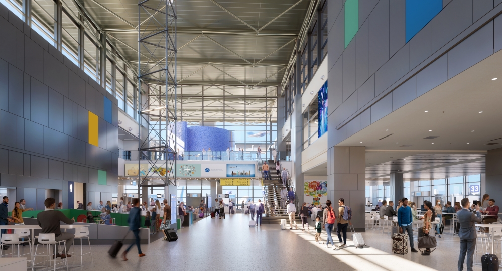 An airport expansion project will add new gates and public spaces for travelers. (Courtesy Austin-Bergstrom International Airport)