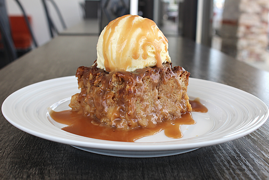 Gulf Coast Bread Pudding is serving its seasonal caramel bourbon apple bread pudding paired with vanilla ice cream. (Courtesy Gulf Coast Bread Pudding)