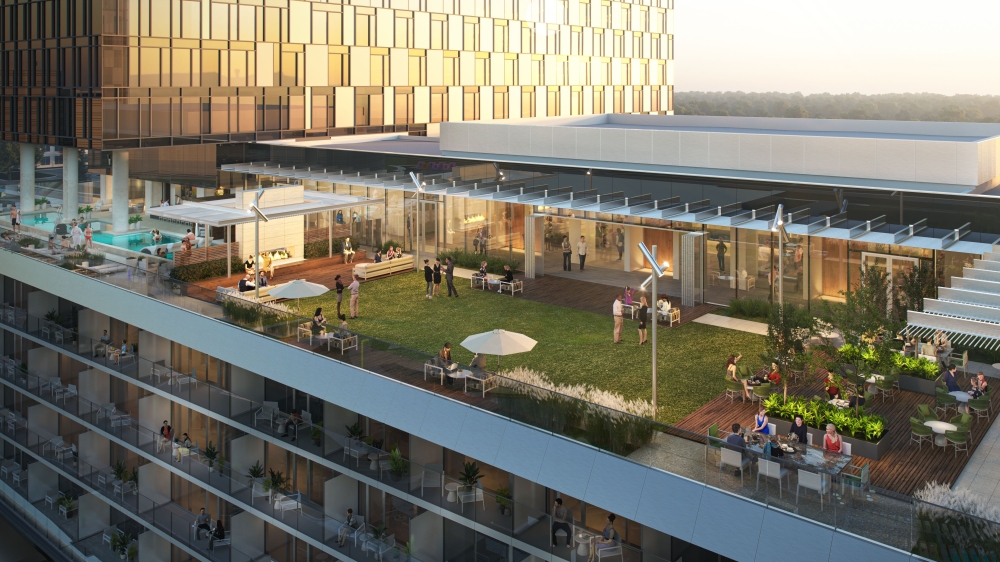 Plans for the 224-room Autograph Collection Hotel include terrace space. (Rendering courtesy Hall Group)