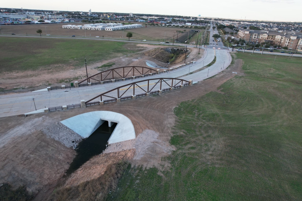 The extension of Katy Fort Bend Road into the upcoming Katy Boardwalk District will open for traffic in the next several months, city officials said. (Courtesy city of Katy)