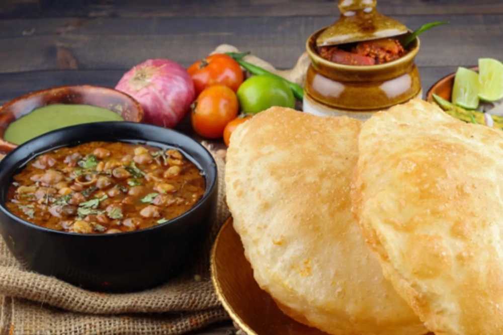 The chole bhatura dish consists of deep-fried bread and spiced chickpeas. (Courtesy Raa Mawa Desi Fusion)