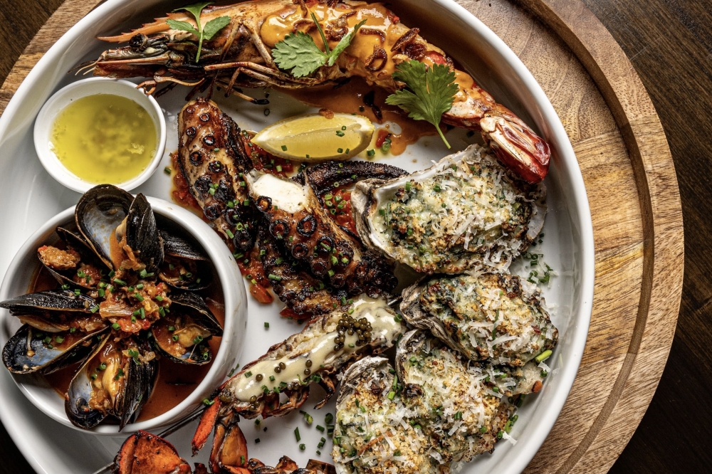 Duchess Restaurant and Bar, a coastal-inspired restaurant in Uptown Park, serves dishes such as the roasted seafood platter with oysters, mussels, lobster and tiger prawn. (Courtesy Duchess Restaurant and Bar)
