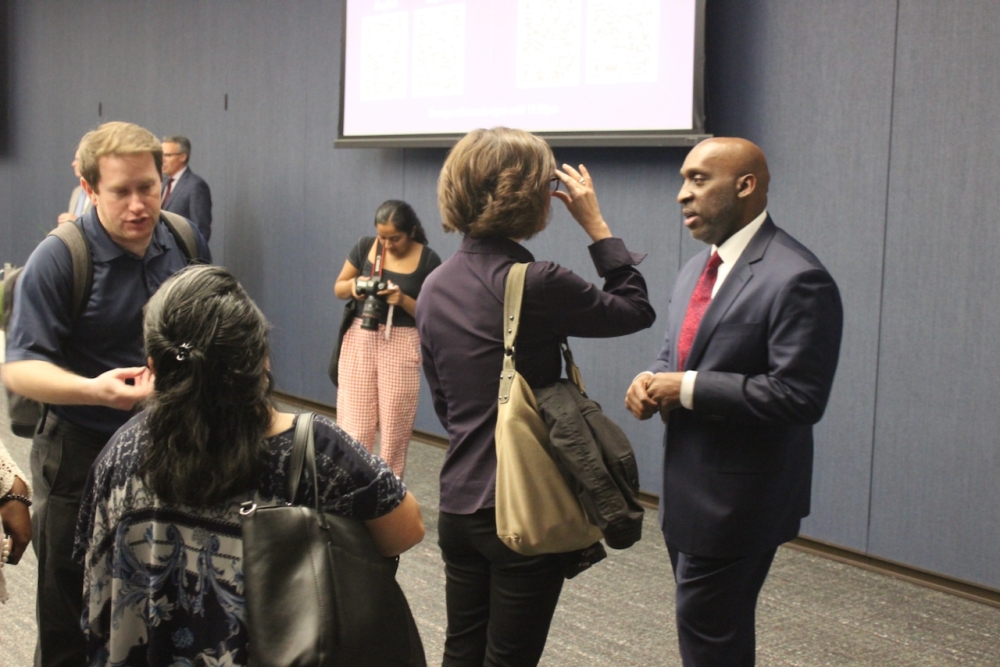 Dallas City Manager T.C. Broadnax met with Austinites March 25. (Ben Thompson/Community Impact)