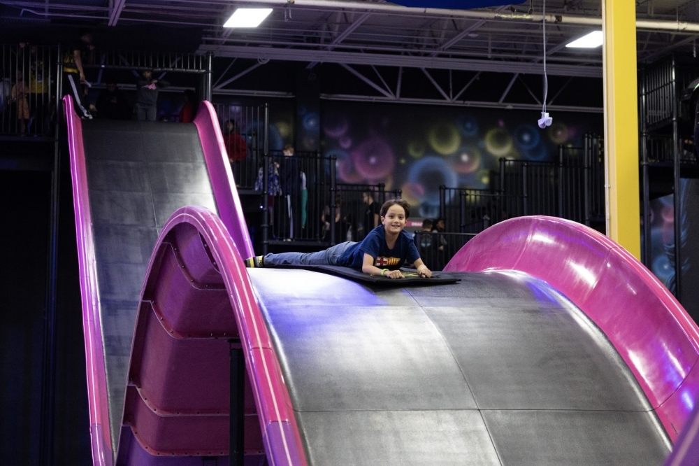 Slick City offers an array of indoor slides and a multi-sports court. (Courtesy Slick City)