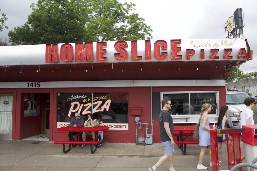 Home Slice Pizza opened on the street in 2005 from couple Jen and Joseph Strickland, and friend Terri Hannifin Buis. (Elle Bent/Community Impact)
