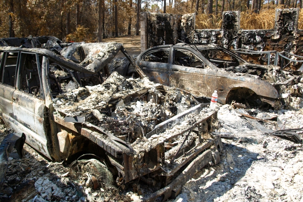 Hundreds of homes and millions of dollars of property, including cars, were lost in the 2011 Bastrop Complex fires. (Courtesy Bastrop County Historical Society Museum)