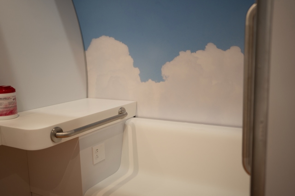 The stations are wheelchair accessible and include charging outlets, ventilation fans, a mirror and a shelf. (Courtesy Office of Commissioner Lesley Briones/ Harris County Precinct 4)