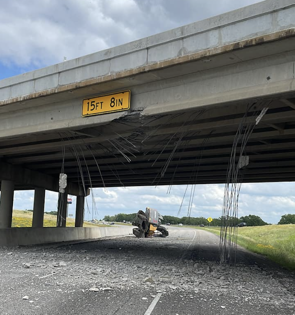 The overpass was damaged on April 24. (Courtesy Bastrop County Emergency Services District No. 2/Facebook)