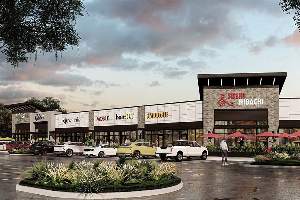 Shops at Jordan Ranch will likely have its first tenants open this fall. (Rendering courtesy Hunington Properties)