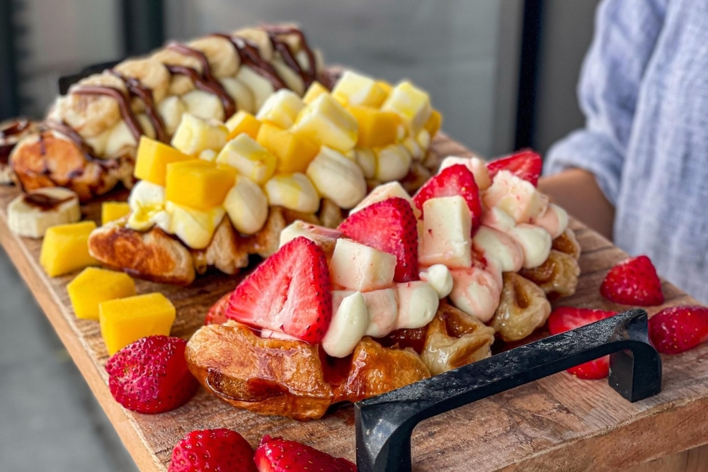 The menu also features sides such as loaded fries and a plethora of croffles, which are croissants toasted in a waffle maker and covered in sweet toppings.(Courtesy Krazy Dog)