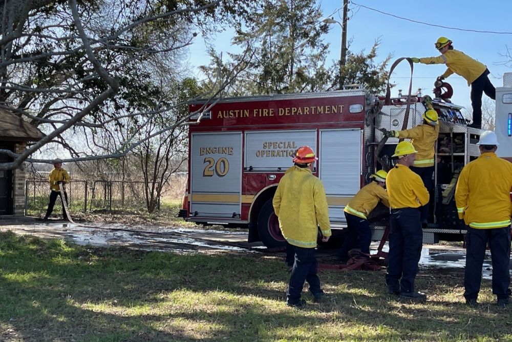 The Austin Fire Department force has been trained in responding to fires in the wildland-urban interface area. (Courtesy Austin Fire Department)