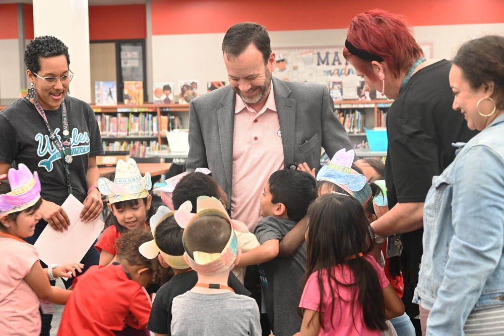 Cy-Fair ISD Superintendent Doug Killian participates in Read Across America Day. (Courtesy Cy-Fair ISD)