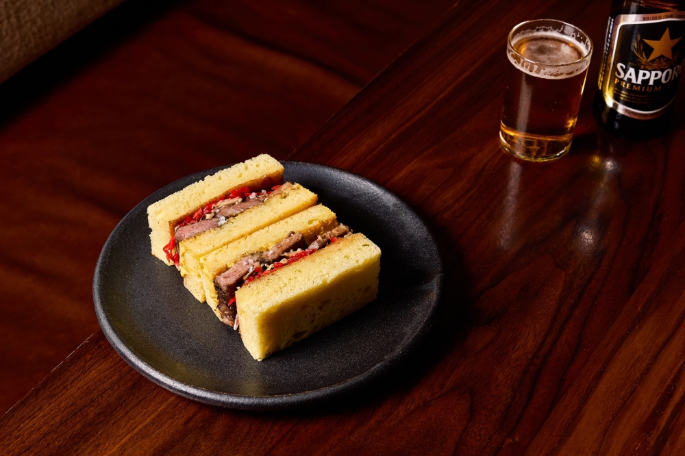 The wagyu short rib sando is a new feature of the restaurant's lunch menu. (Courtesy Uchiko Houston)