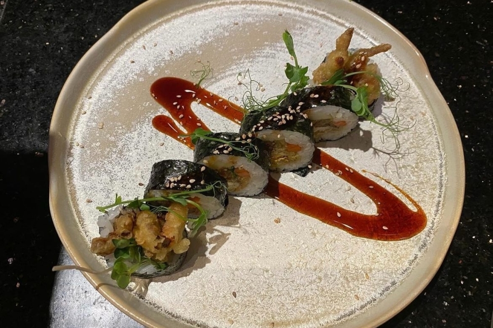 Featured on the menu is the Spider Roll, which includes soft shell crab, masago, avocado, cucumber, gobo, kaiwari and eel sauce. (Courtesy Sushi by Han)