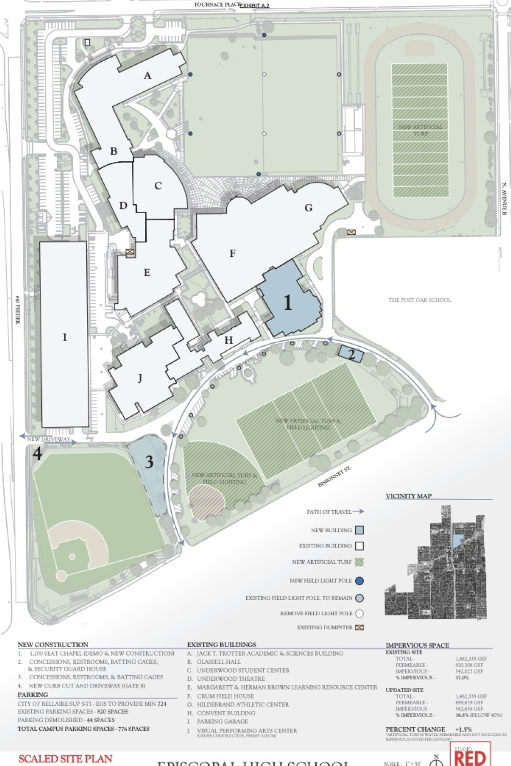 Episcopal High School's site plan.