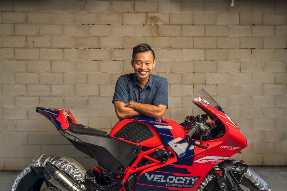 Owner Viet Tran is a racing enthusiast who blended his passion for the sport with his tech expertise to create Velocity. (Courtesy Dylan McEwan)