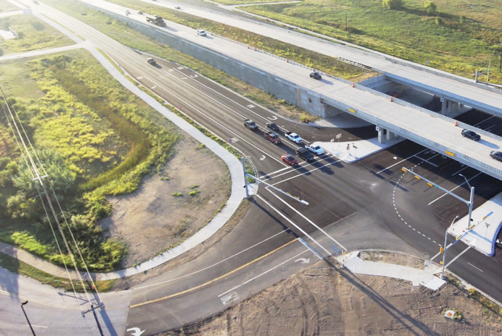 The project added two overpasses, allowing those driving through along SH 71 E. to avoid traffic lights. (Rendering courtesy of TxDOT)