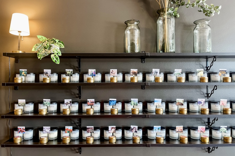 Foxfire Candle Works is a local shop that allows people to create custom blends in hand-poured soy candles. (Courtesy Foxfire Candle Works)