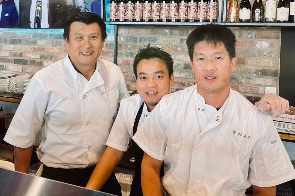 Co-owners Jimi Cendana (left), Anusorn Sittivilai (right) and head chef Liong Thjin (middle) work together to run Mafia Sushi in Katy. (Courtesy Mafia Sushi)