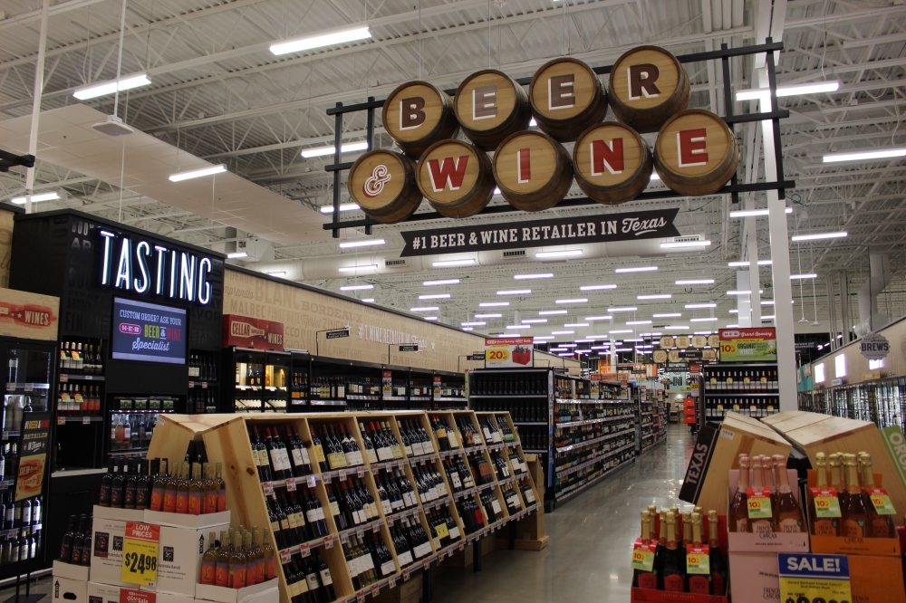 The newly remodeled H-E-B features an expanded beer and wine selection. (Sarah Hernandez/Community Impact)