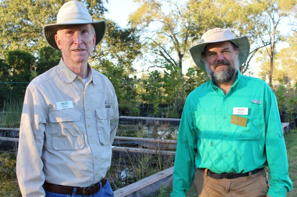 Exploration Green Conservancy chairman David Sharp (left) and vice chair Rich Sommer (right) help protect and enhance the Clear Lake nature park. (Asia Armour/Community Impact)