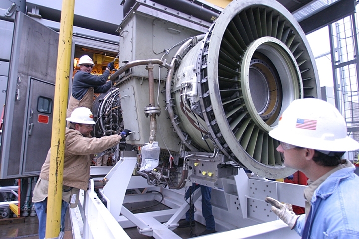 Austin Energy is considering the addition of new natural gas 'peaker' units, likened to power-generating jet engines, before its shift away from carbon-emitting sources. (Courtesy Austin Energy)