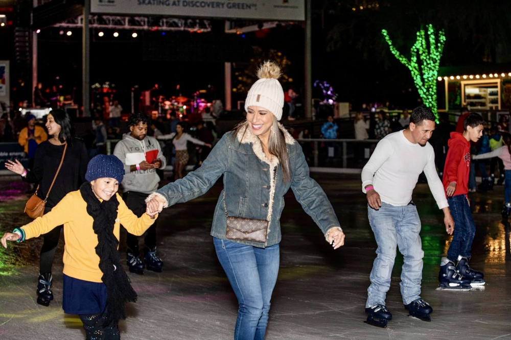 Houston’s top figure skaters will perform demonstrations at the Discovery Green ice skating rink. (Courtesy Discovery Green)