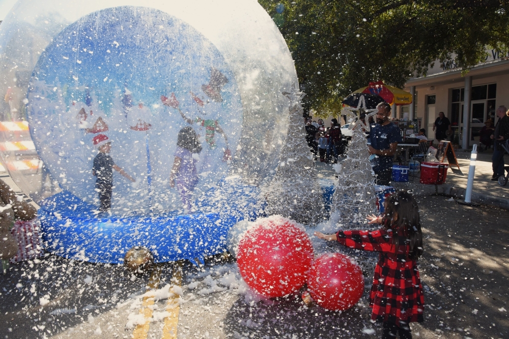 Merry on Main will feature a giant inflatable snow globe for photos and fun. (Courtesy City of Bastrop)
