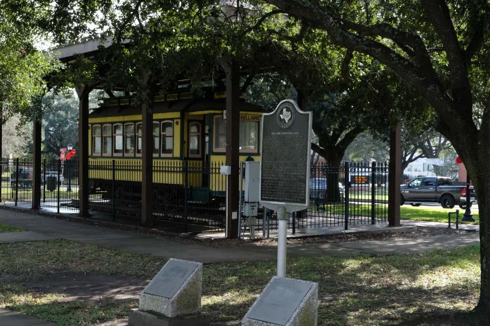 Trees surround a historical trolley site in the city of Bellaire. Bellaire City Council approved several amendments to the city's code of ordinances on May 6 to enhance tree protection within the city. (Community Impact staff)