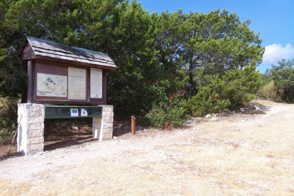 With a restroom, bike repair station and bench along the trail, hikers can enjoy a difficult hike on the Canyonlands trail. (Courtesy Lakeway Parks and Recreation)