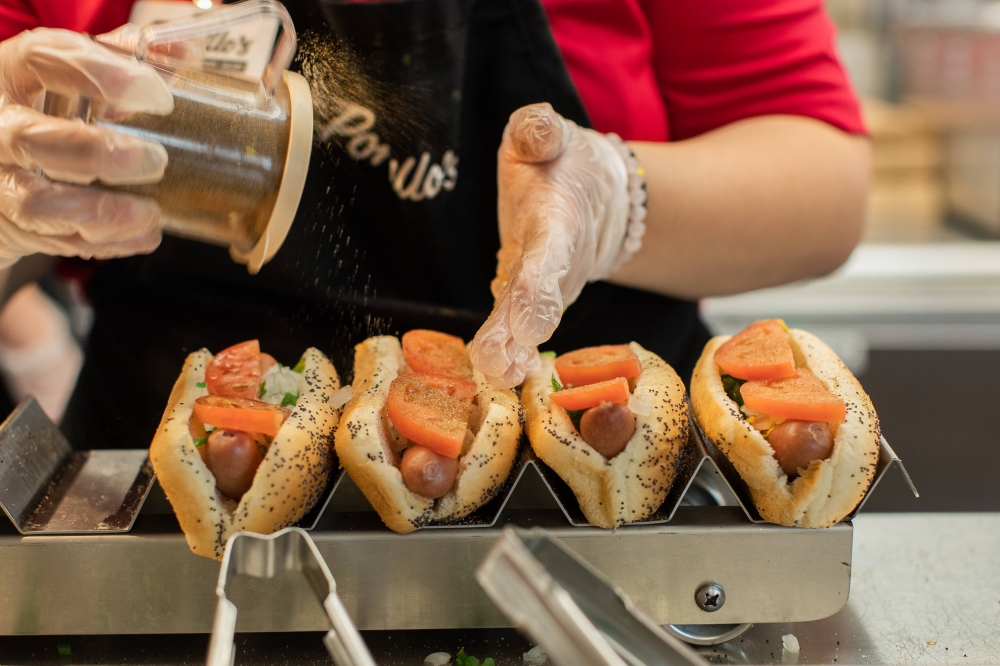 Portillo’s menu features Chicago-style hot dogs. (Courtesy Portillo’s)