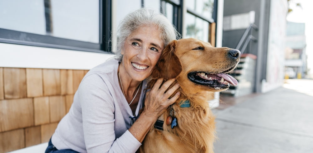 Senior woman with her dog