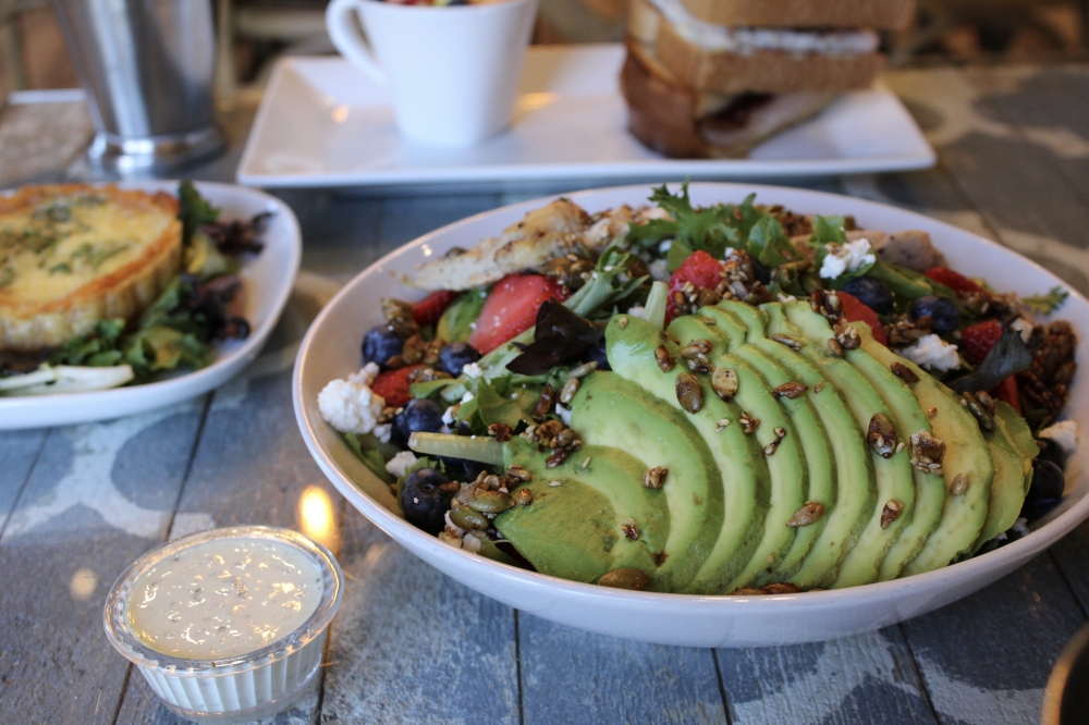 Pictured is the Seeds of Grace Salad ($13.95) which is the most ordered salad at the cafe, said Director of Mission Advancement Tim Curtis.