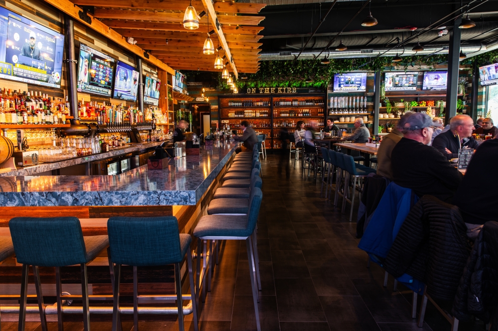 As a sports bar, it includes features such as three massive 170 inch HD LED video walls and 25 HD TVs, as well as a bar with 20 seats. (Courtesy On the Kirb)