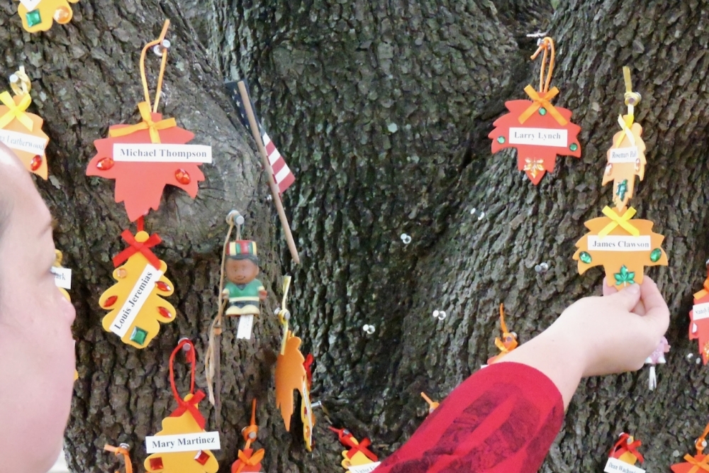 House the Homeless held its 32nd annual memorial for deaths in the local homeless community in November. Attendees marked the deaths of their acquaintances alongside names pulled from the county's indigent burial program and area service providers. (Courtesy Blythe Plunkett)